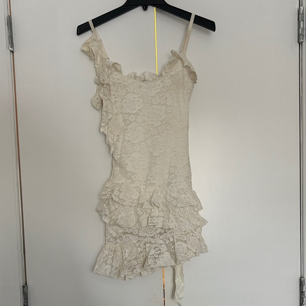 White ruffle dress